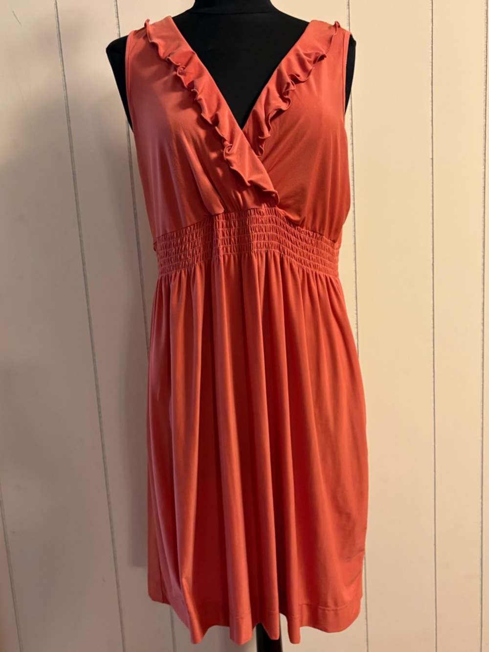 Soma Coral Ruffle-Trim Sleeveless Mini Dress